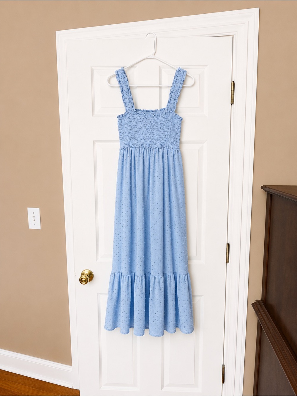 Light Blue Eyelet Maxi Sundress